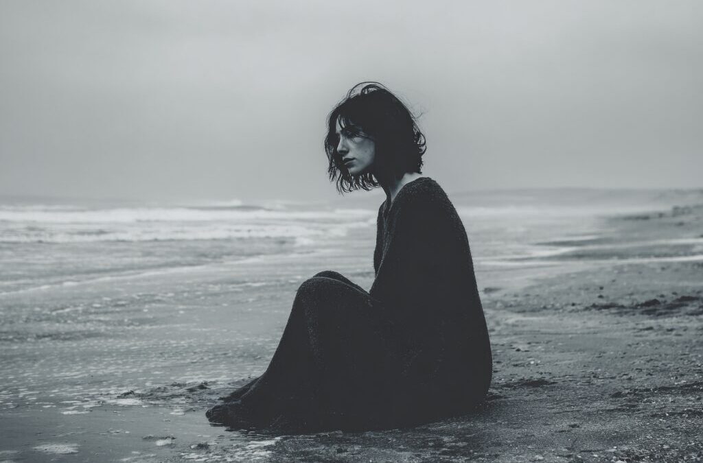 Lonely Woman on Beach